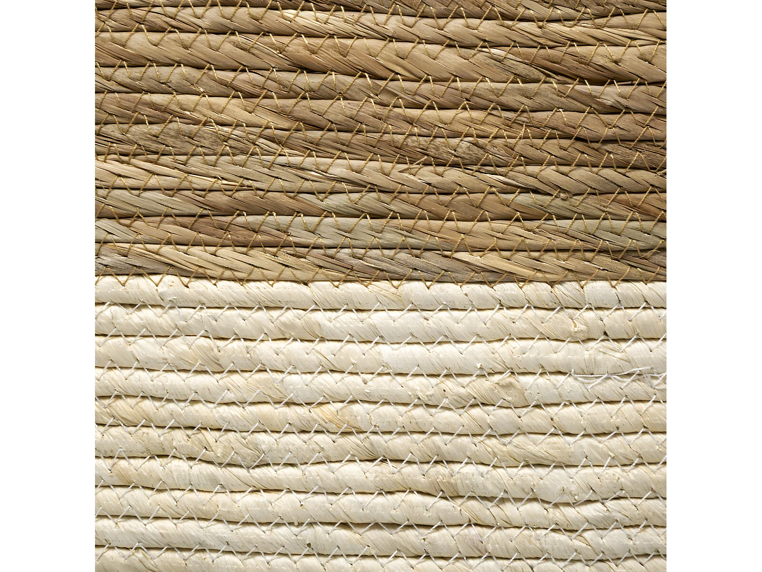 Boîte de rangement tressée bicolore Blanc 31 x 31 cm