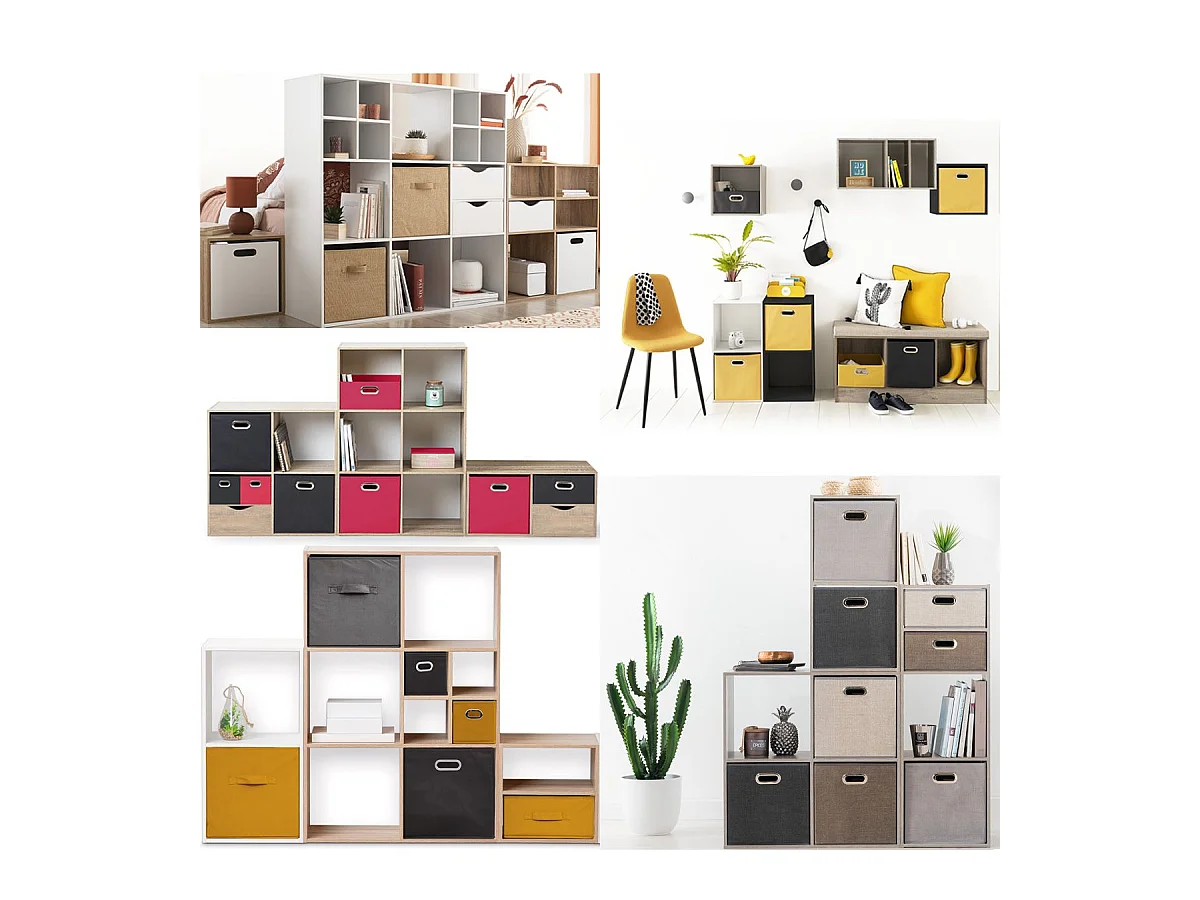 Boîte de rangement Beige Lin 31 x 31 cm