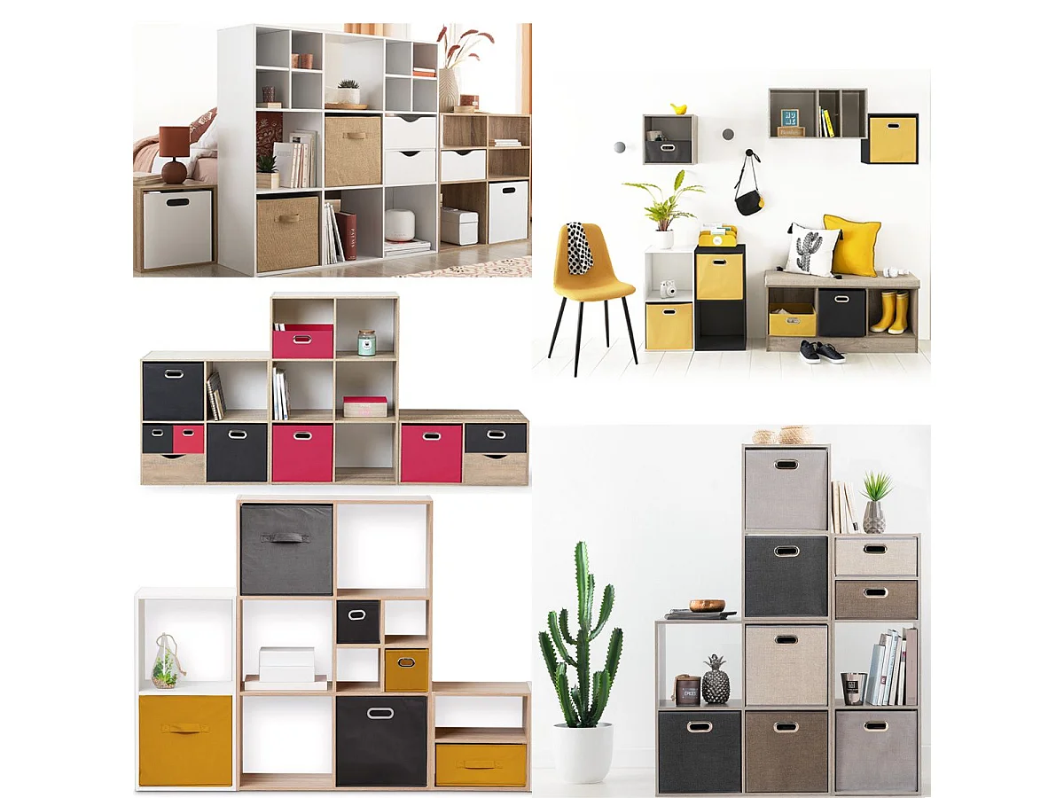 Boîte de rangement Jaune moutarde 31 x 31 cm