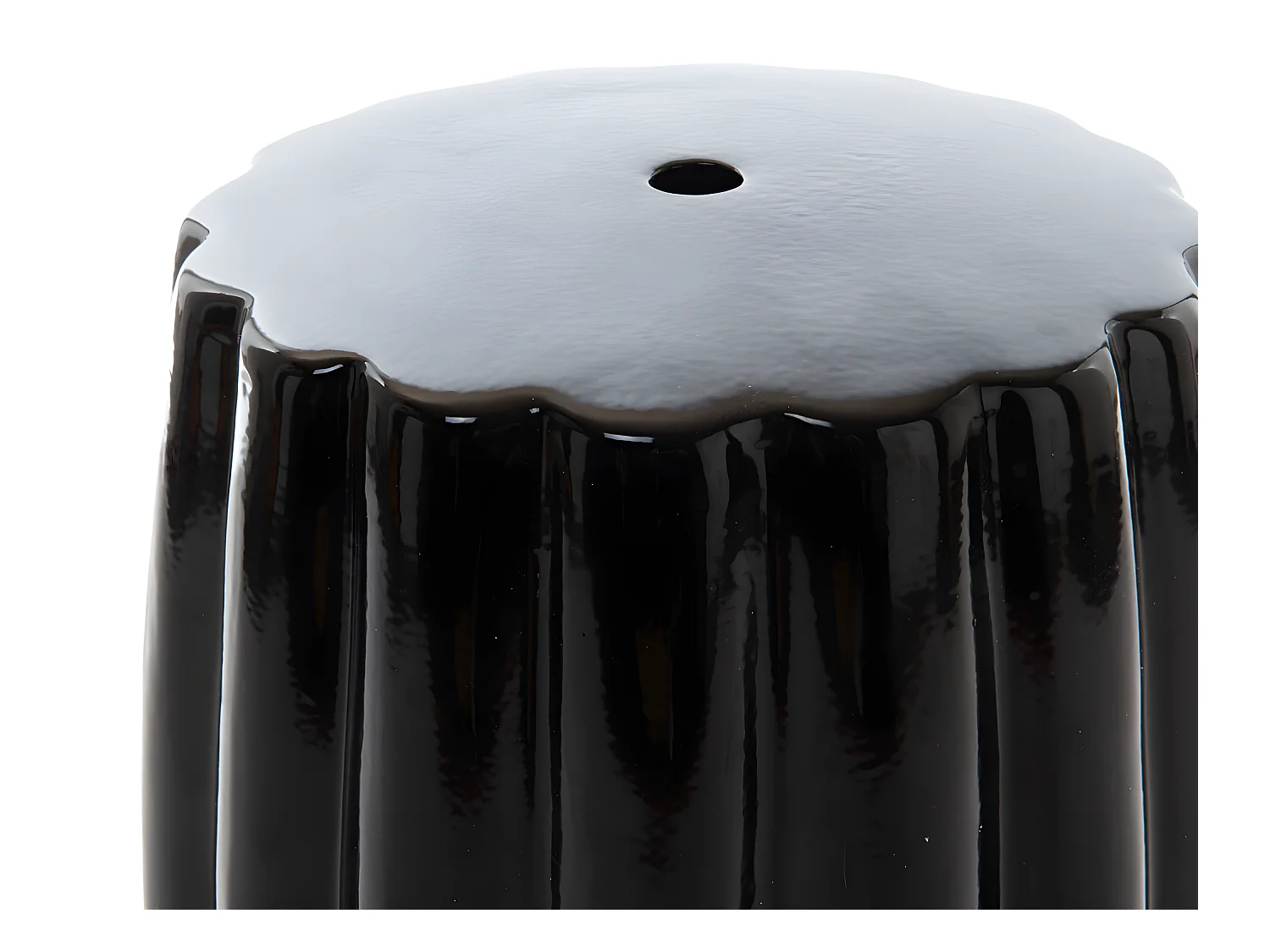 Tabouret Hortance noir en céramique