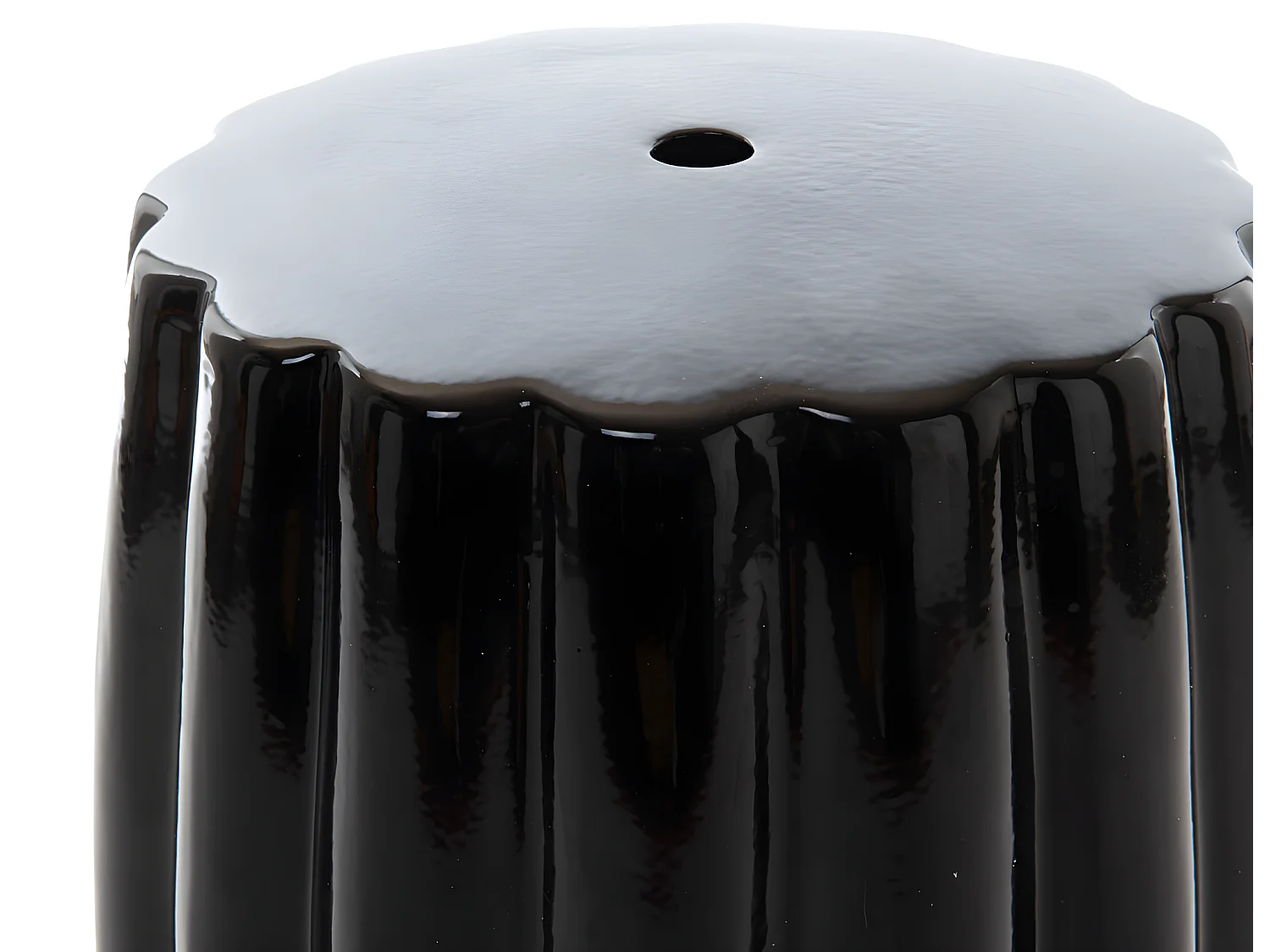 Tabouret Hortance noir en céramique