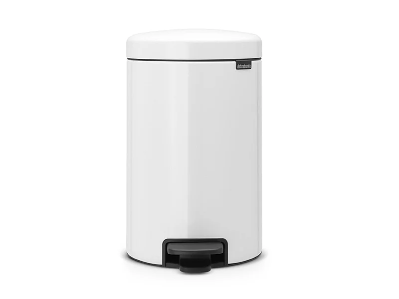 Cubo de Basura con Pedal Newicon 12L Blanco con Tapa Silenciosa y Antiodor