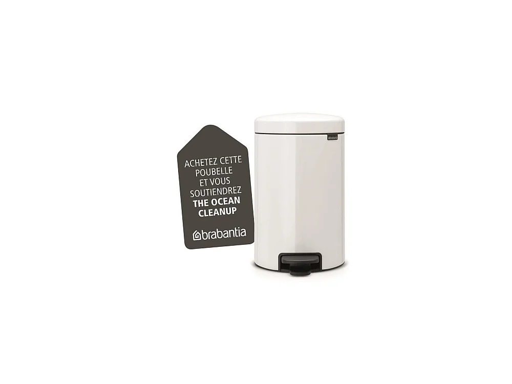 Cubo de Basura con Pedal Newicon 12L Blanco con Tapa Silenciosa y Antiodor