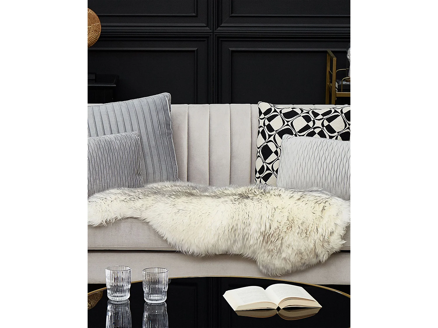 Schapenvel grijs/wit 100-110 x 65 cm ULURU