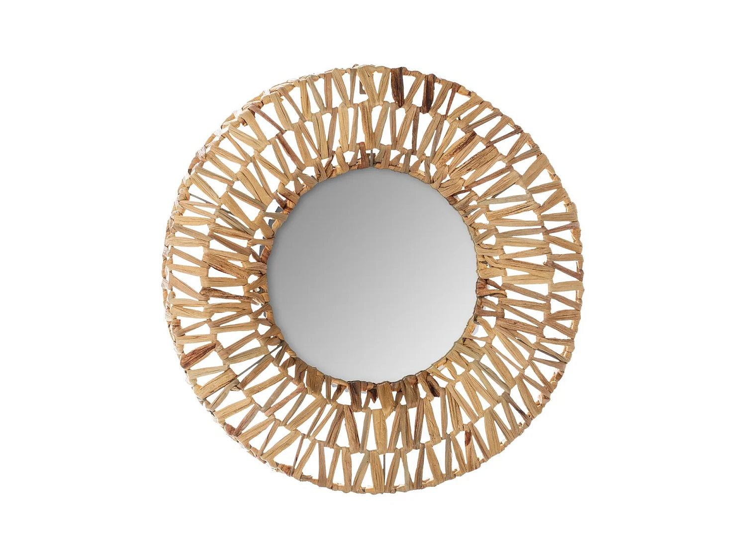 Miroir tressé - Ø 45 cm - Terre