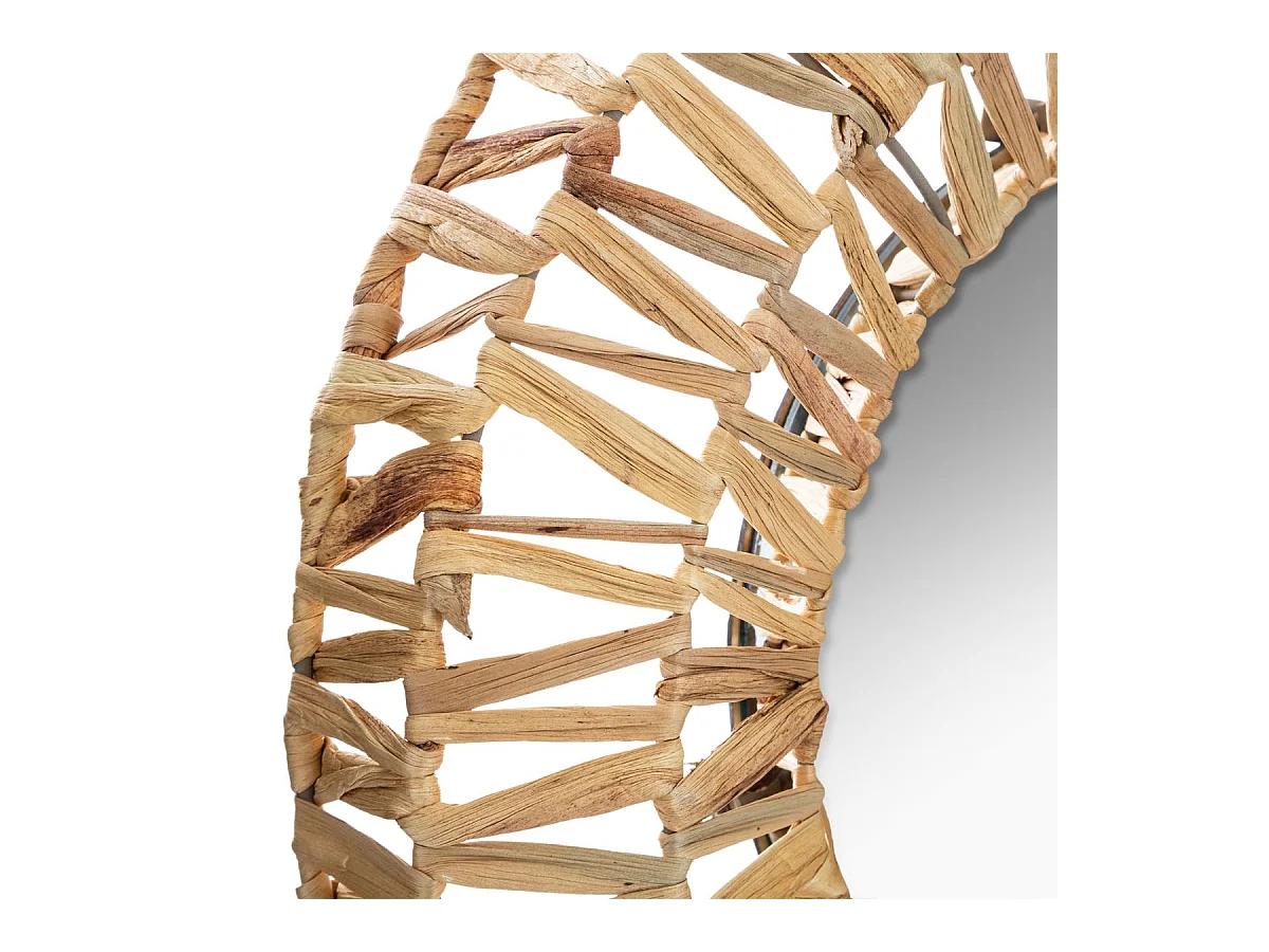 Miroir tressé - Ø 45 cm - Terre