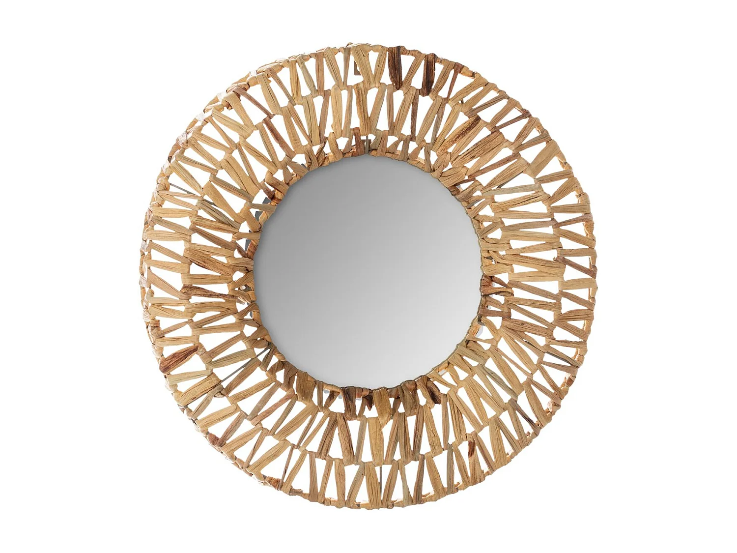 Miroir tressé - Ø 45 cm - Terre