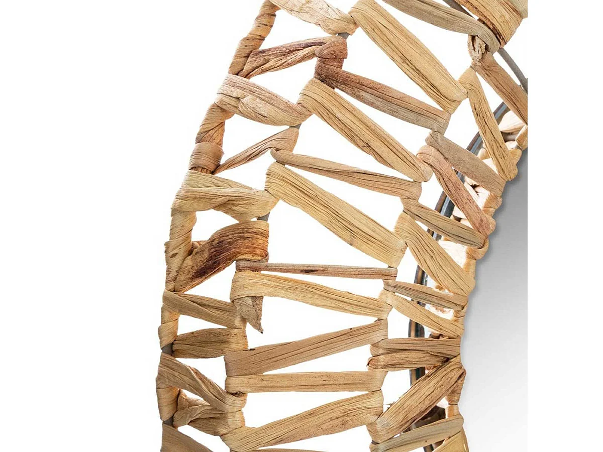 Miroir tressé - Ø 45 cm - Terre