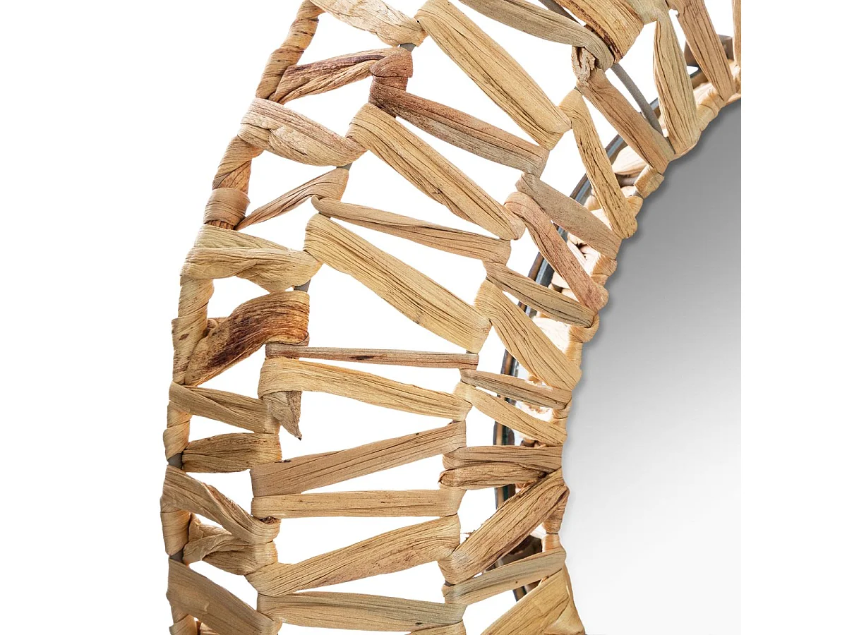 Miroir tressé - Ø 45 cm - Terre