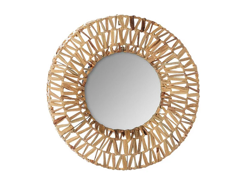 Miroir tressé - Ø 45 cm - Terre