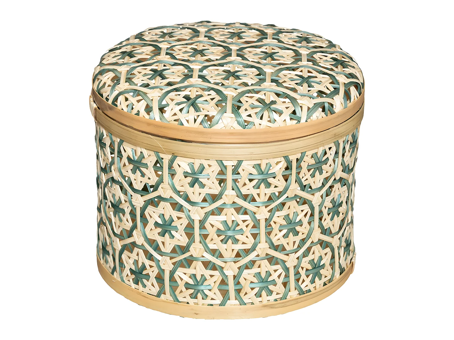 Lot de 2 Boites de rangement rondes en Bambou