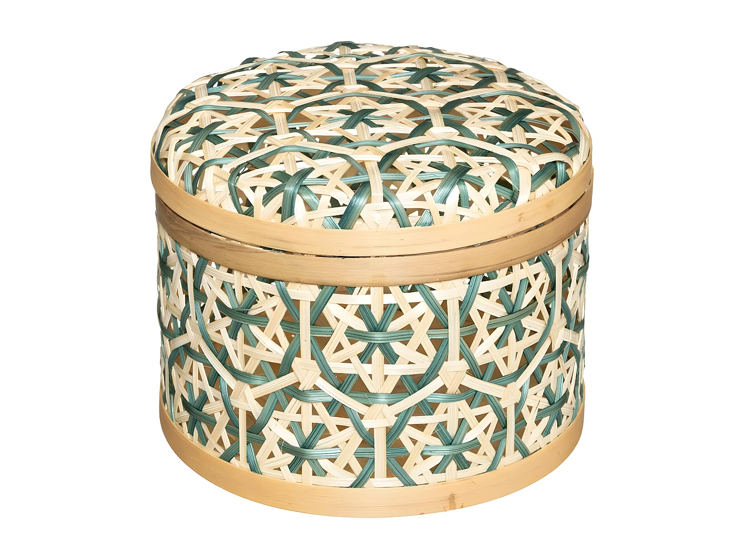 Lot de 2 Boites de rangement rondes en Bambou