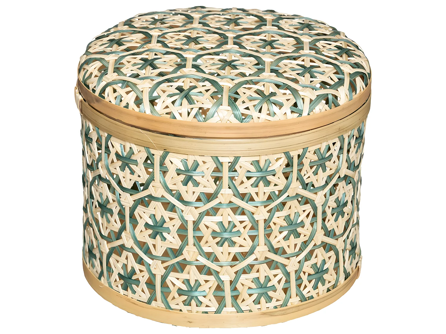 Lot de 2 Boites de rangement rondes en Bambou