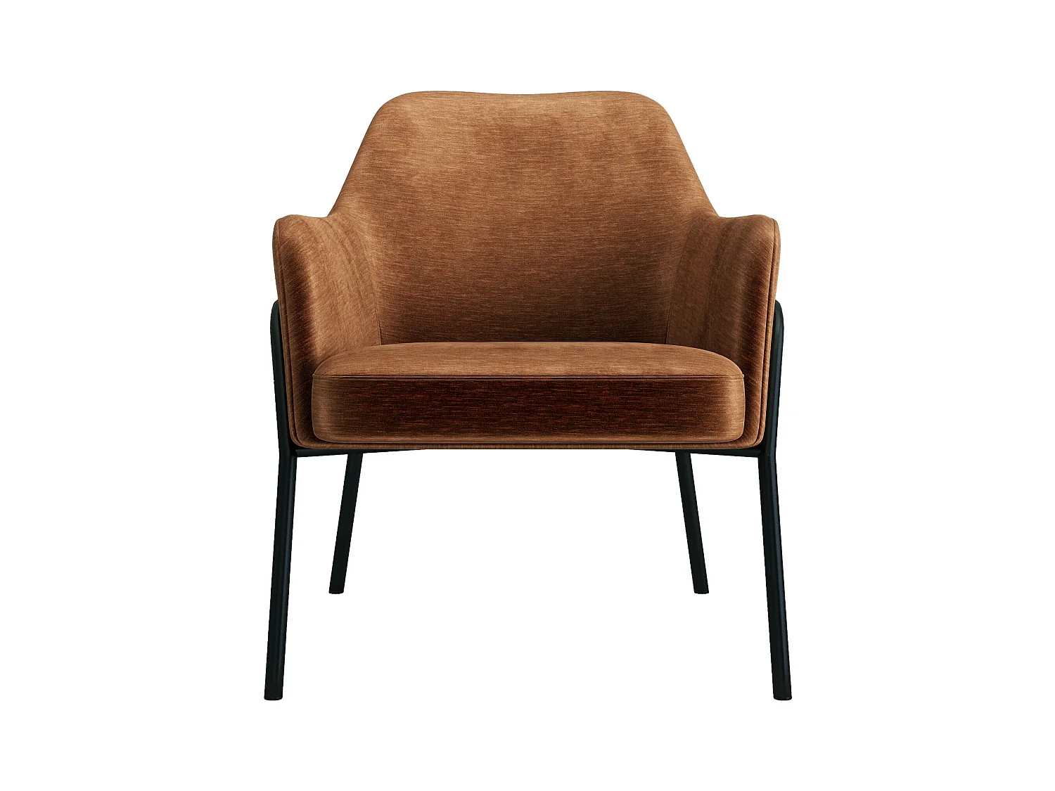 LAYTON-Poltrona lounge, tessuto Terracotta e nero opaco