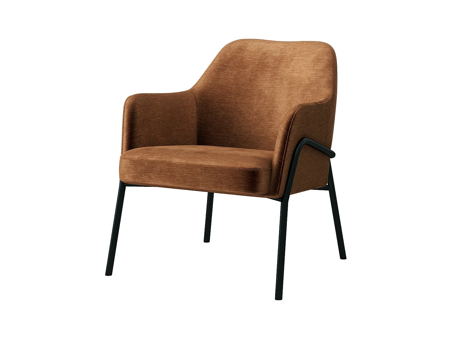 LAYTON - Fauteuil lounge en velours Retro Terracotta