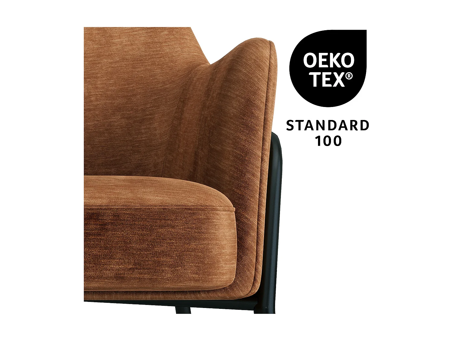 LAYTON-Fauteuil lounge en velours Retro Terracotta