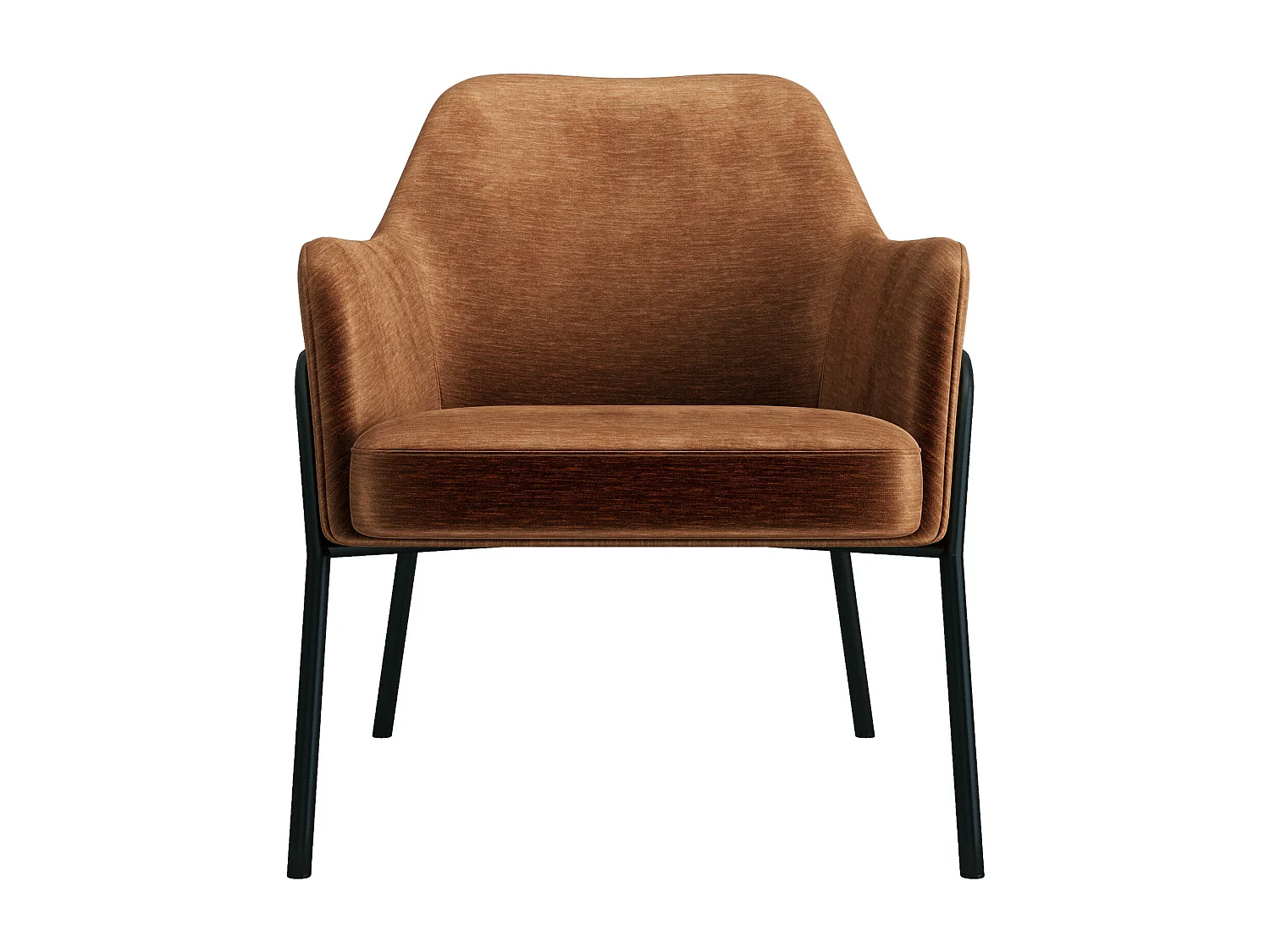 LAYTON-Fauteuil lounge en velours Retro Terracotta