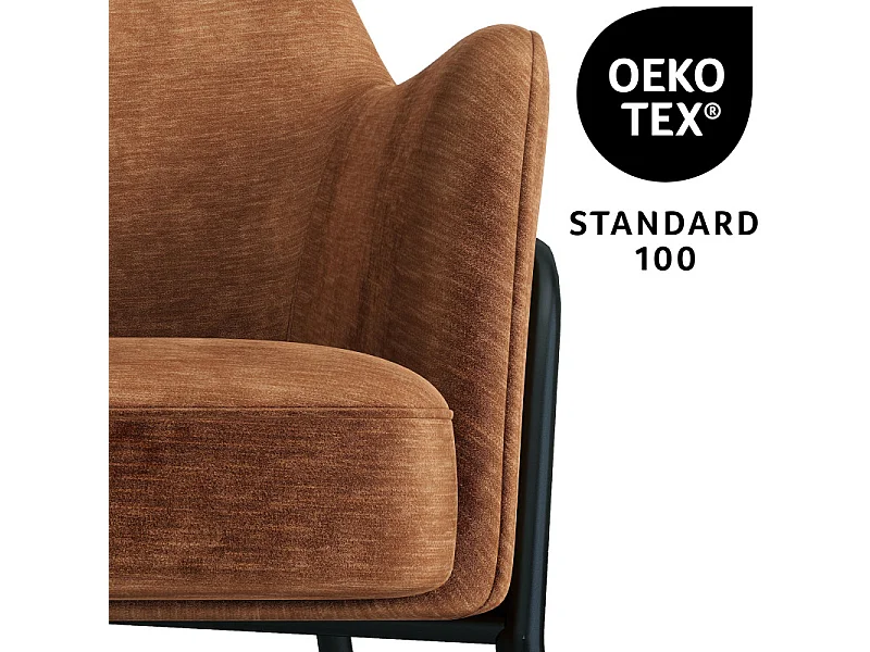 LAYTON-Fauteuil lounge en velours Retro Terracotta