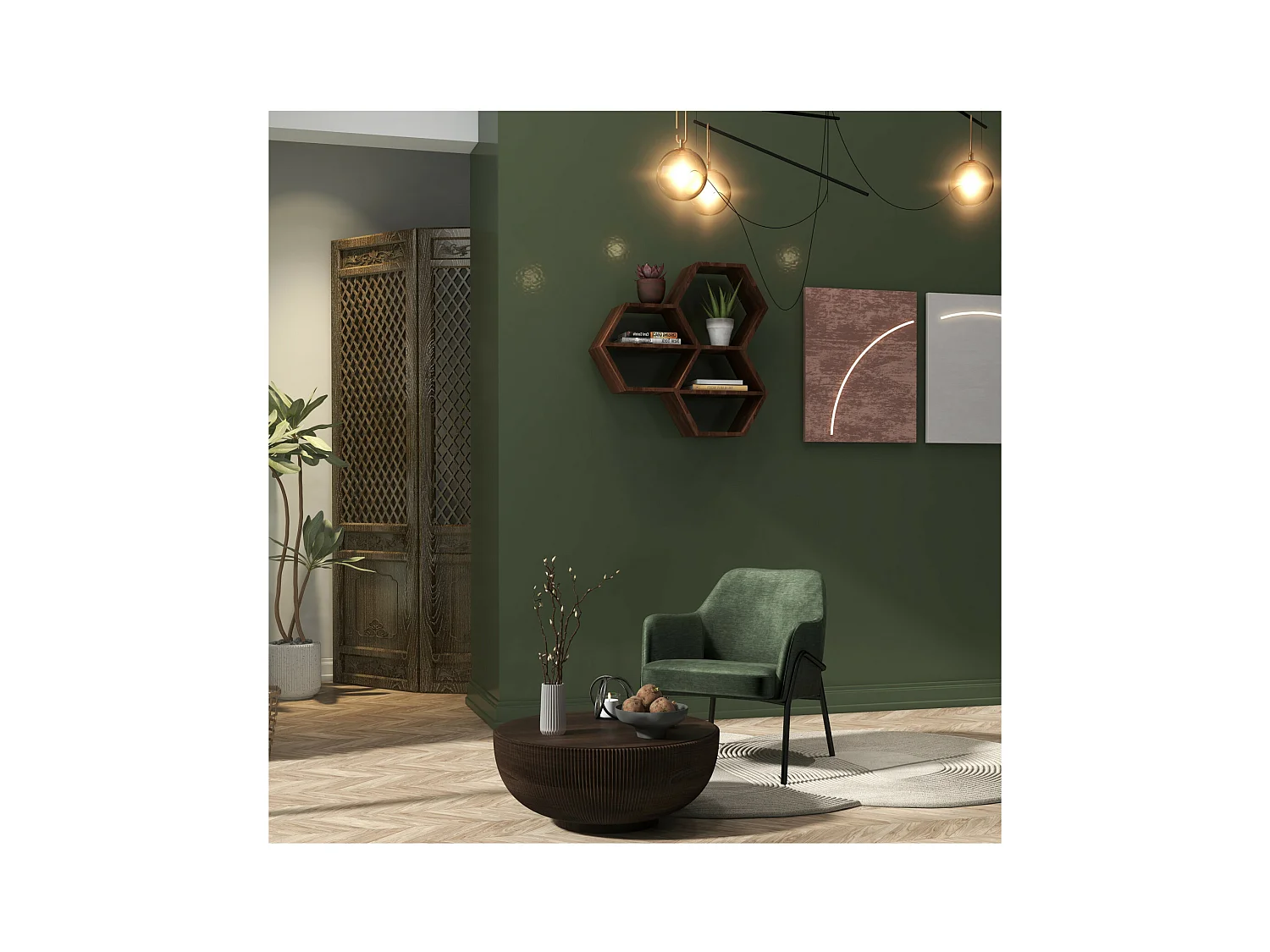 LAYTON-Poltrona lounge, tessuto verde e metallo nero opaco