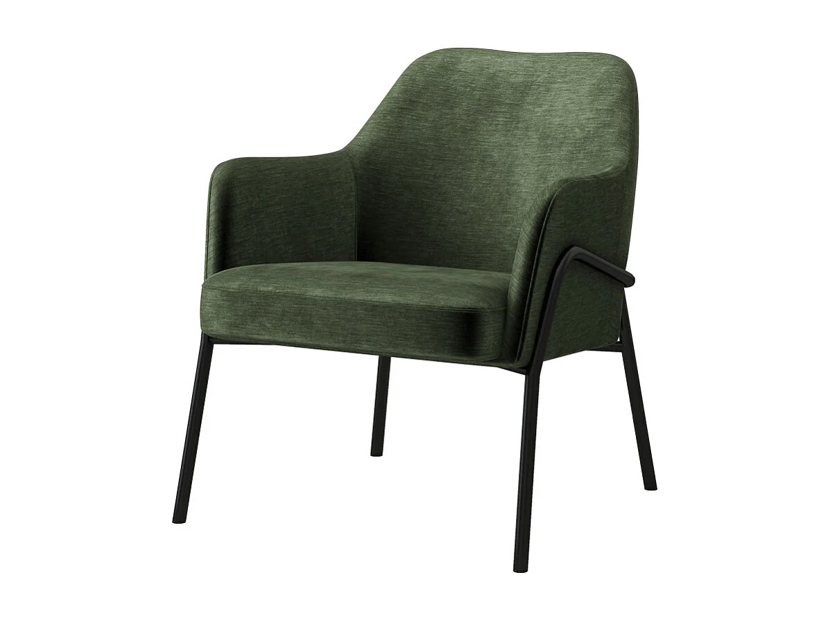 LAYTON-Fauteuil lounge en velours Retro Sauge