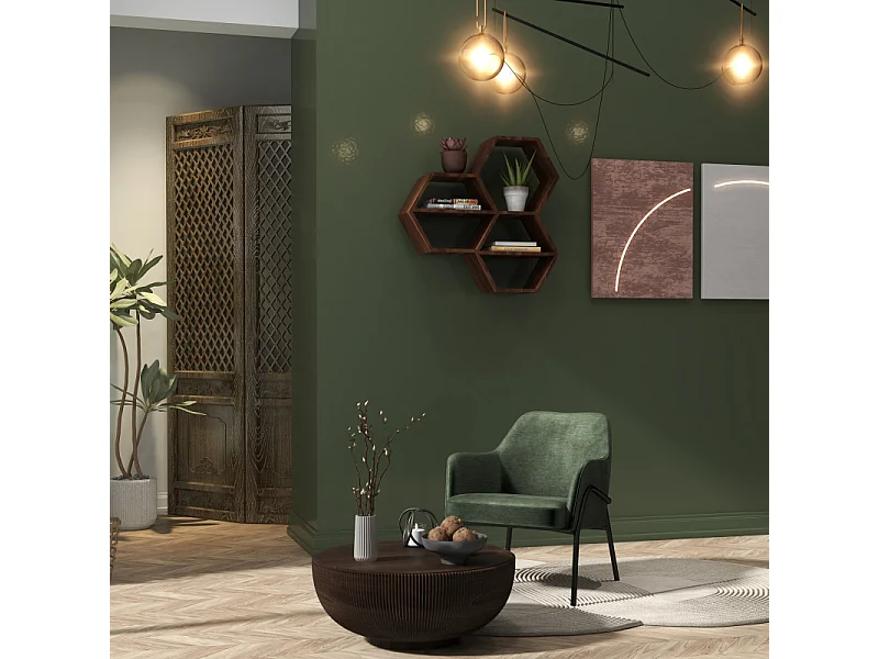 LAYTON-Fauteuil lounge en velours Retro Sauge