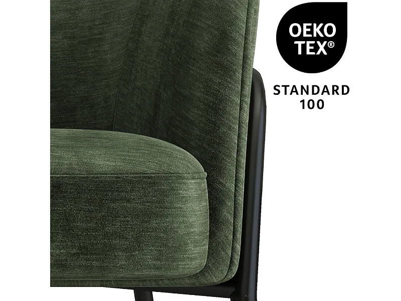 LAYTON-Fauteuil lounge en velours Retro Sauge