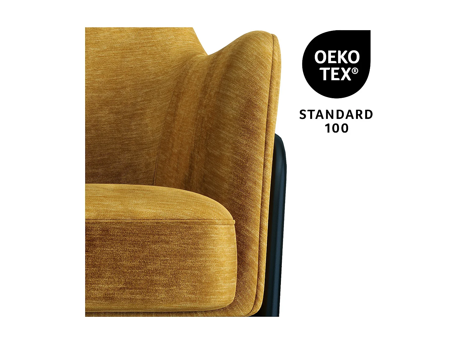 LAYTON-Fauteuil lounge en velours Retro Moutarde