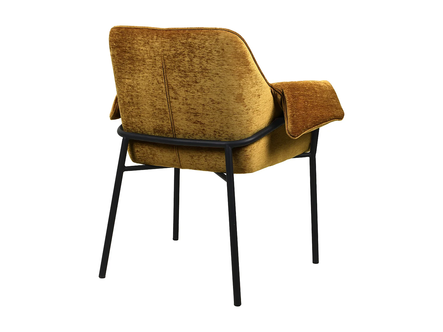 GASPARD-Poltrona da tavolo in tessuto senape e nero