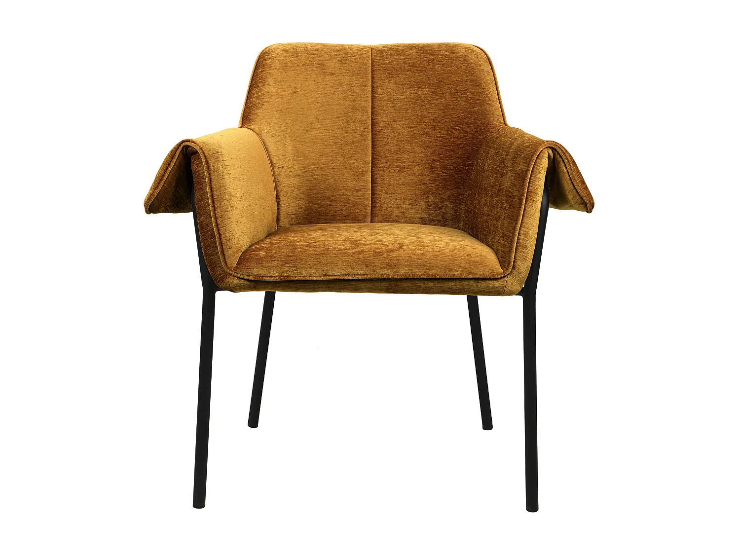 GASPARD-Poltrona da tavolo in tessuto senape e nero