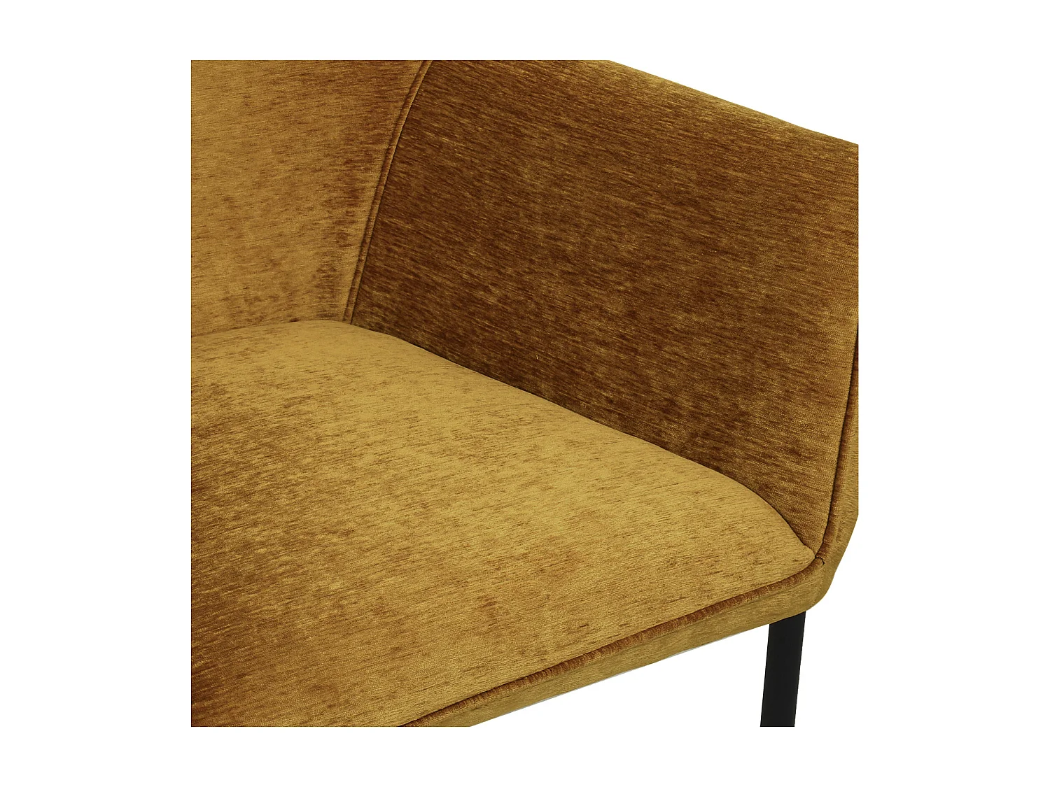 GASPARD-Poltrona da tavolo in tessuto senape e nero