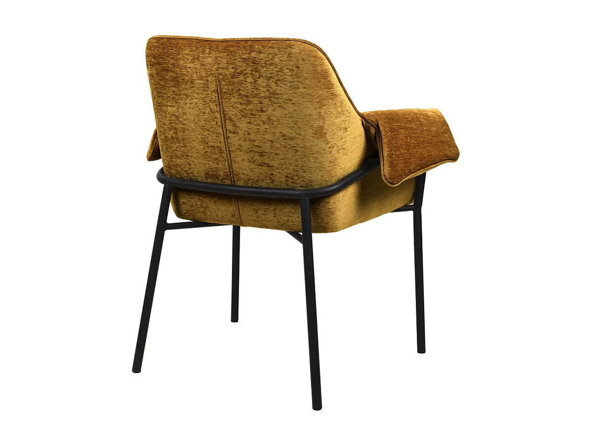 GASPARD-Poltrona da tavolo in tessuto senape e nero