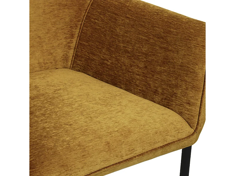 GASPARD-Poltrona da tavolo in tessuto senape e nero