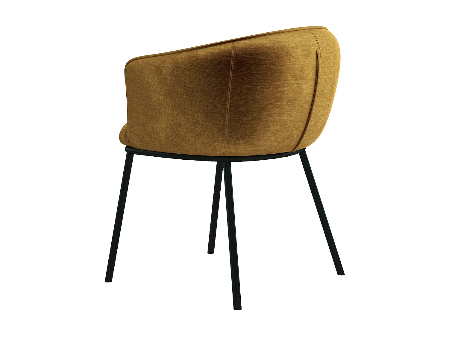 ALVIN-Fauteuil de table en velours Rétro Moutarde