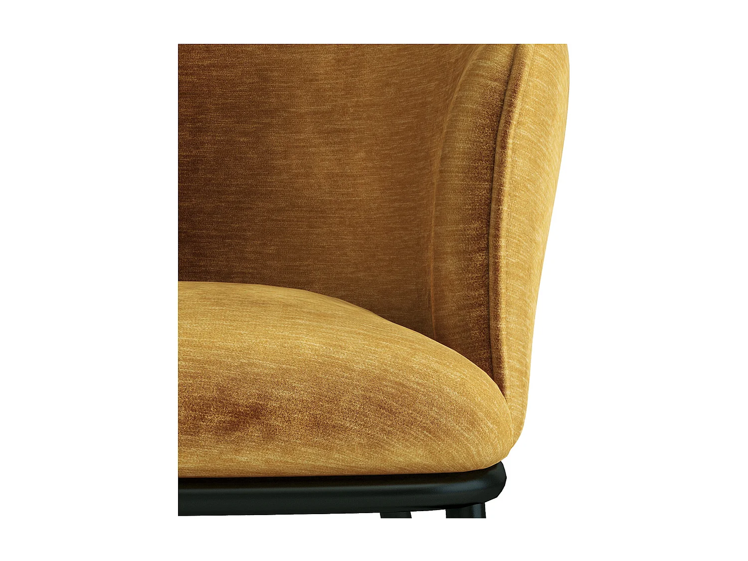 ALVIN-Fauteuil de table en velours Rétro Moutarde