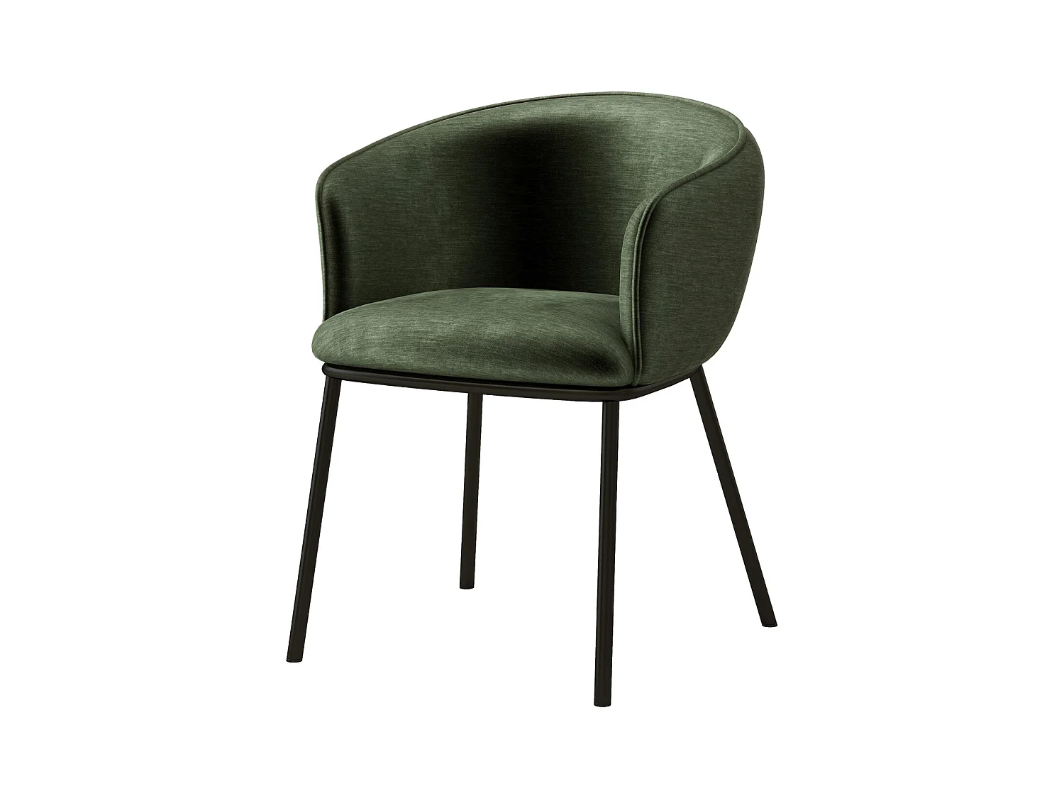 ALVIN-Poltrona da tavolo in tessuto verde e nero