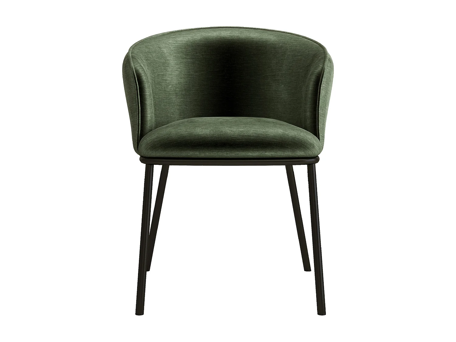 ALVIN-Poltrona da tavolo in tessuto verde e nero