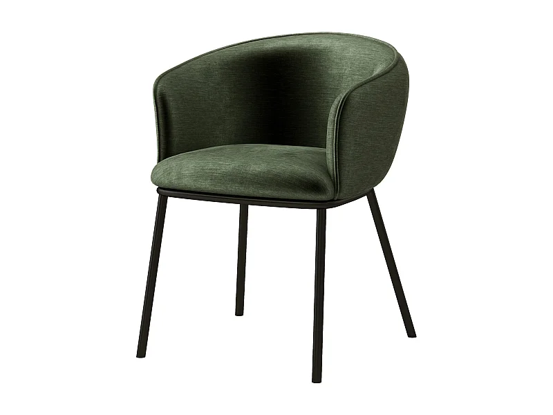 ALVIN-Fauteuil de table en velours Rétro Sauge