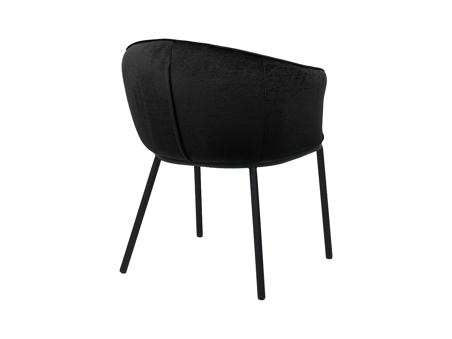ALVIN-Poltrona da tavolo in tessuto nero e nero