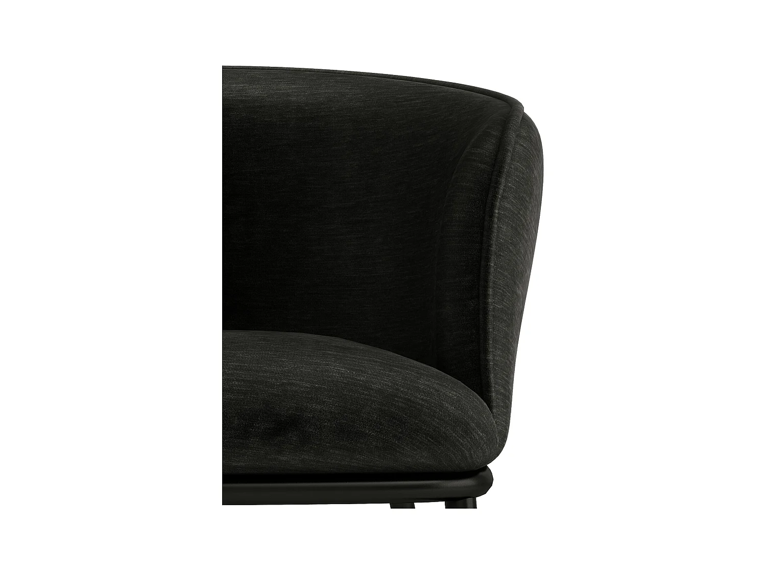 ALVIN-Poltrona da tavolo in tessuto nero e nero