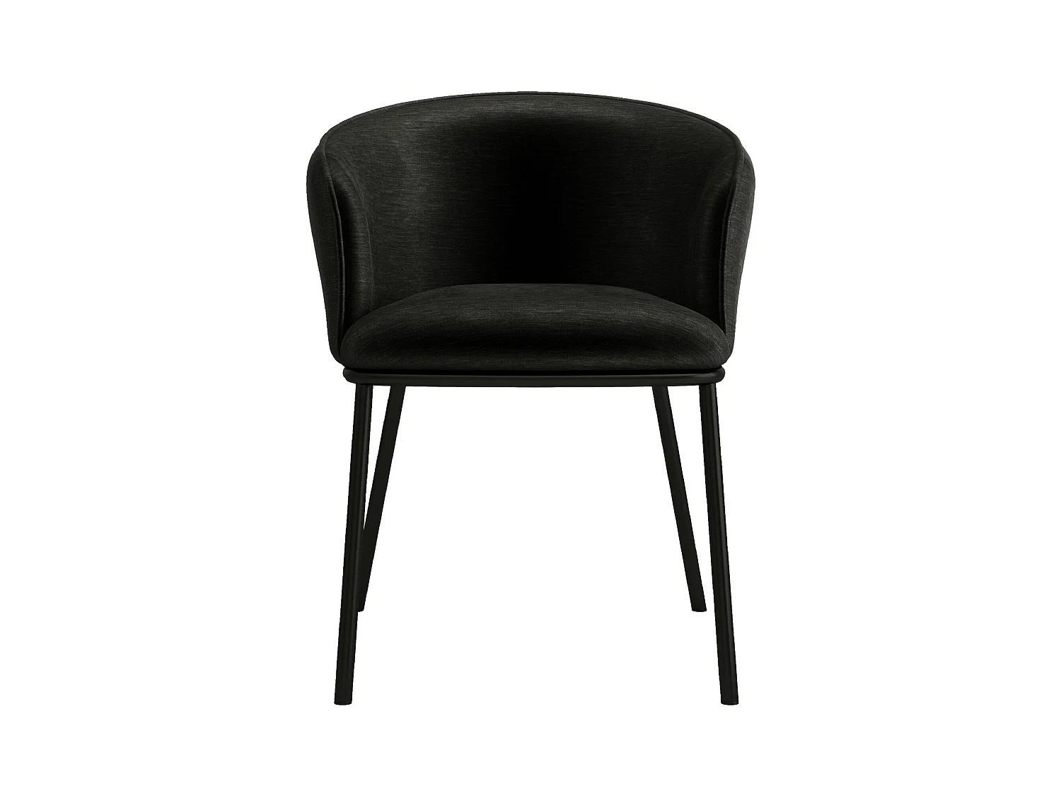 ALVIN-Poltrona da tavolo in tessuto nero e nero