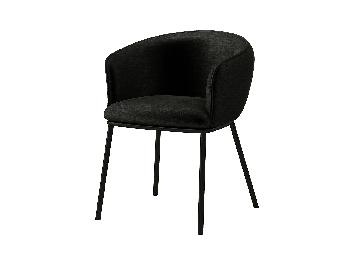 ALVIN - Fauteuil de table en velours Rétro Noir