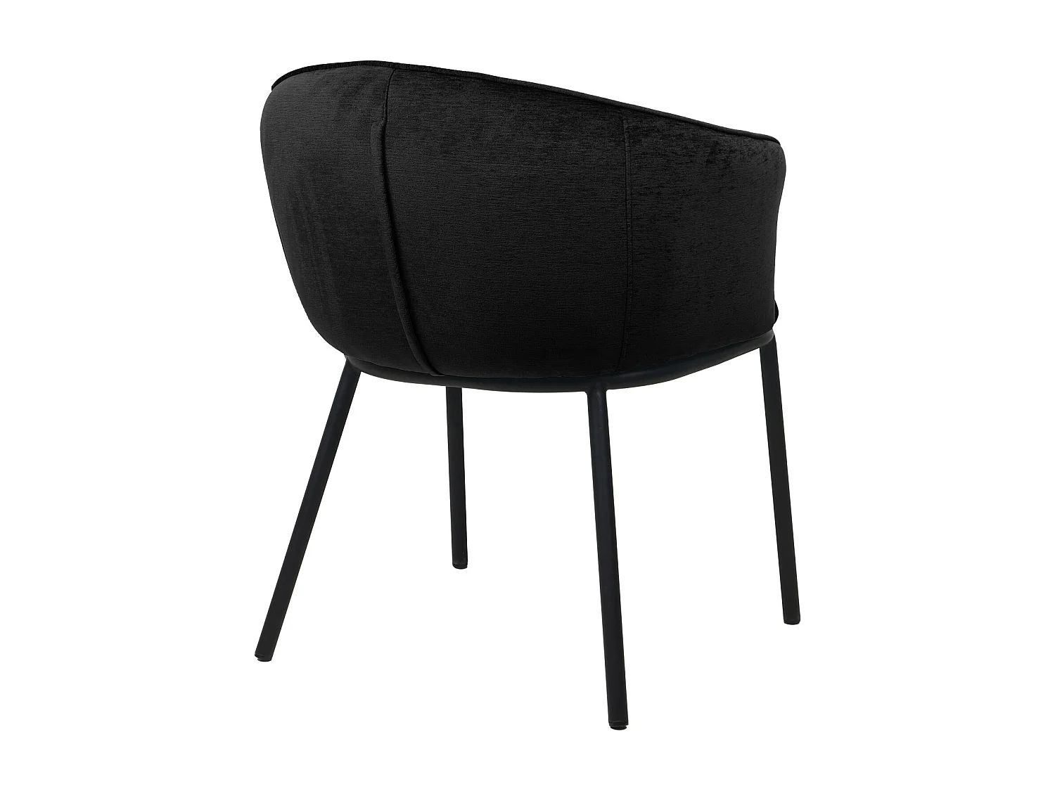 ALVIN-Fauteuil de table en velours Rétro Noir