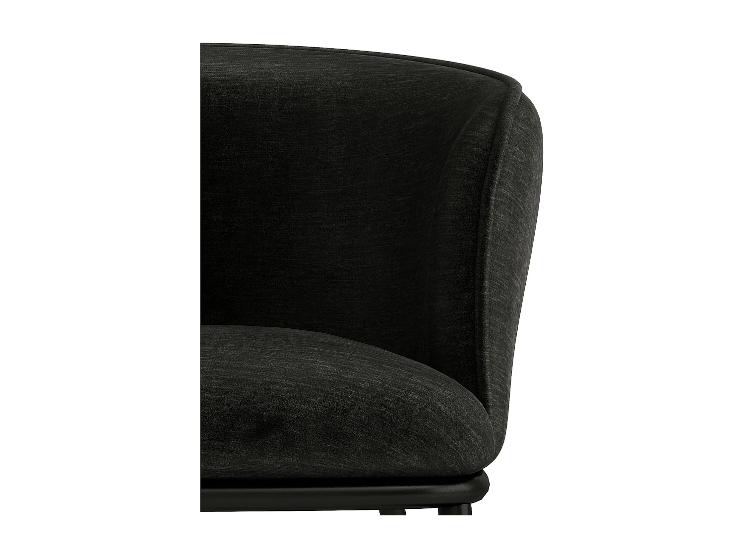 ALVIN-Fauteuil de table en velours Rétro Noir