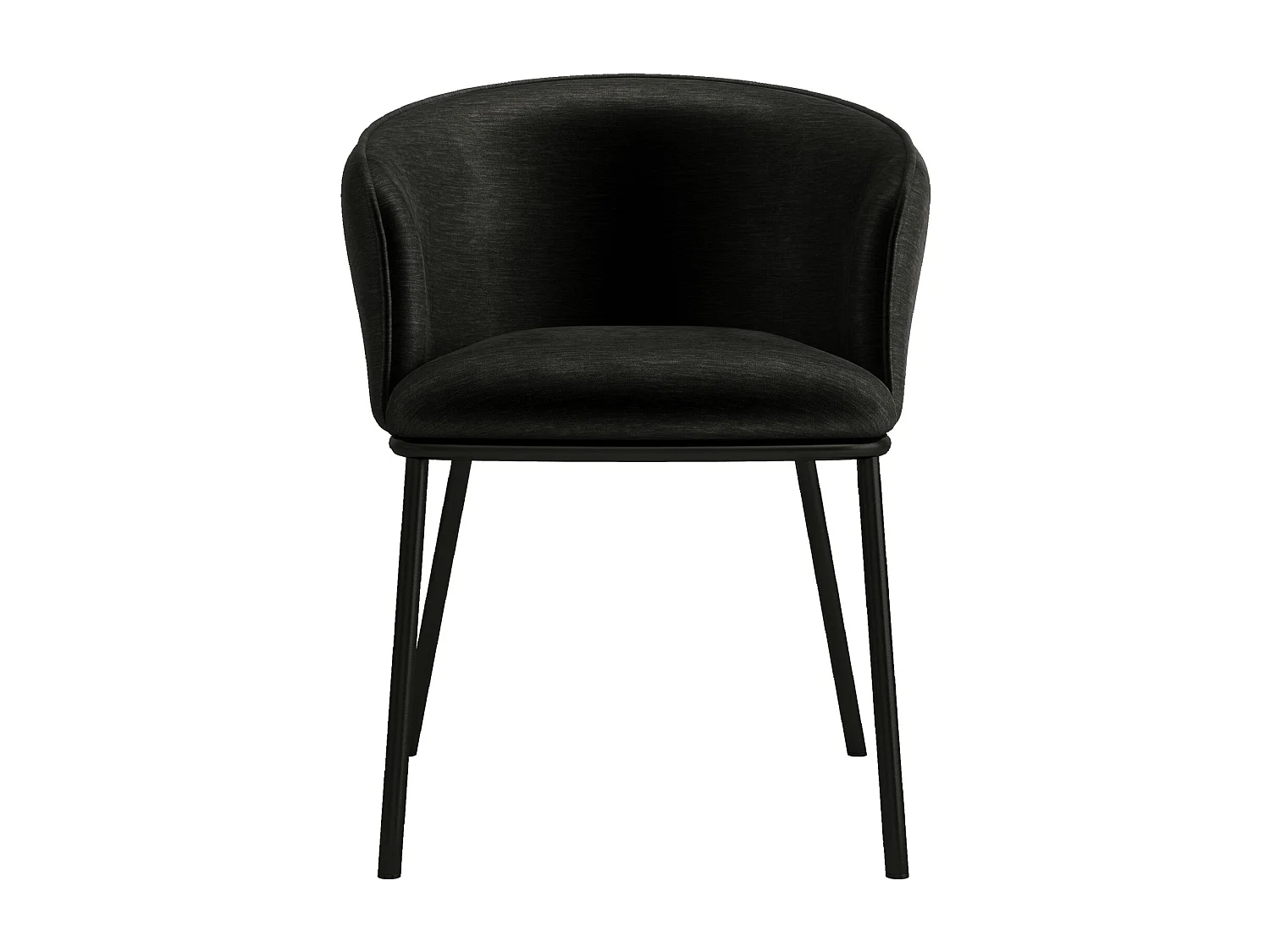 ALVIN-Fauteuil de table en velours Rétro Noir
