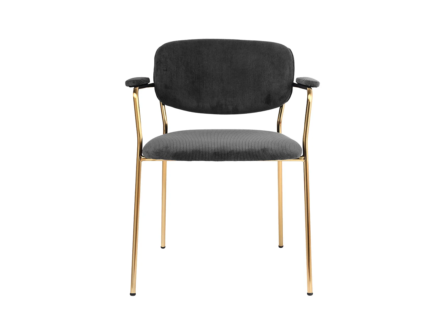 CLARA-Sedia in tessuto a coste Carbonio, metallo dorato(x2)