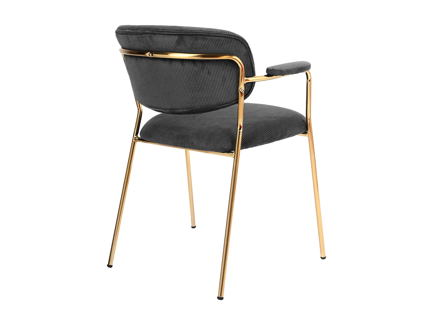 CLARA-Sedia in tessuto a coste Carbonio, metallo dorato(x2)