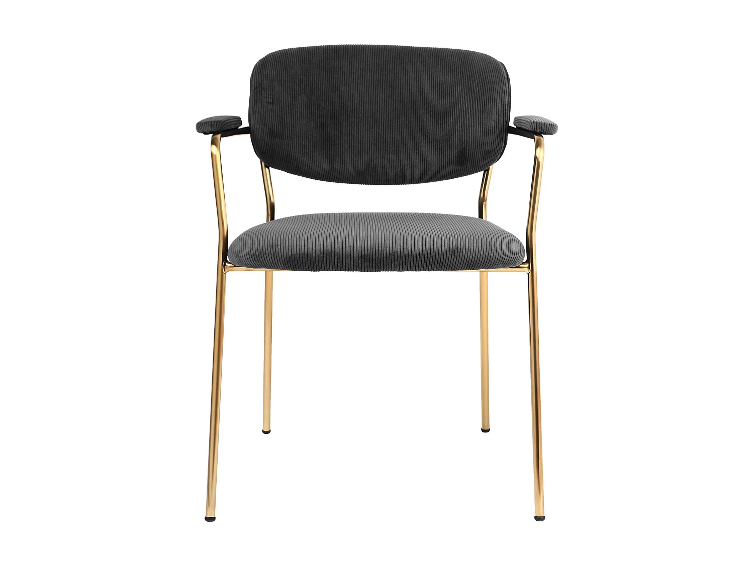 CLARA-Sedia in tessuto a coste Carbonio, metallo dorato(x2)