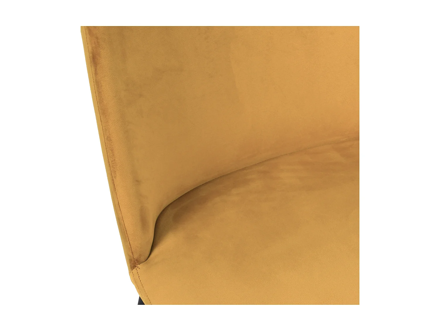 ENZO-Sedia in velluto senape, metallo nero opaco e oro (x2)