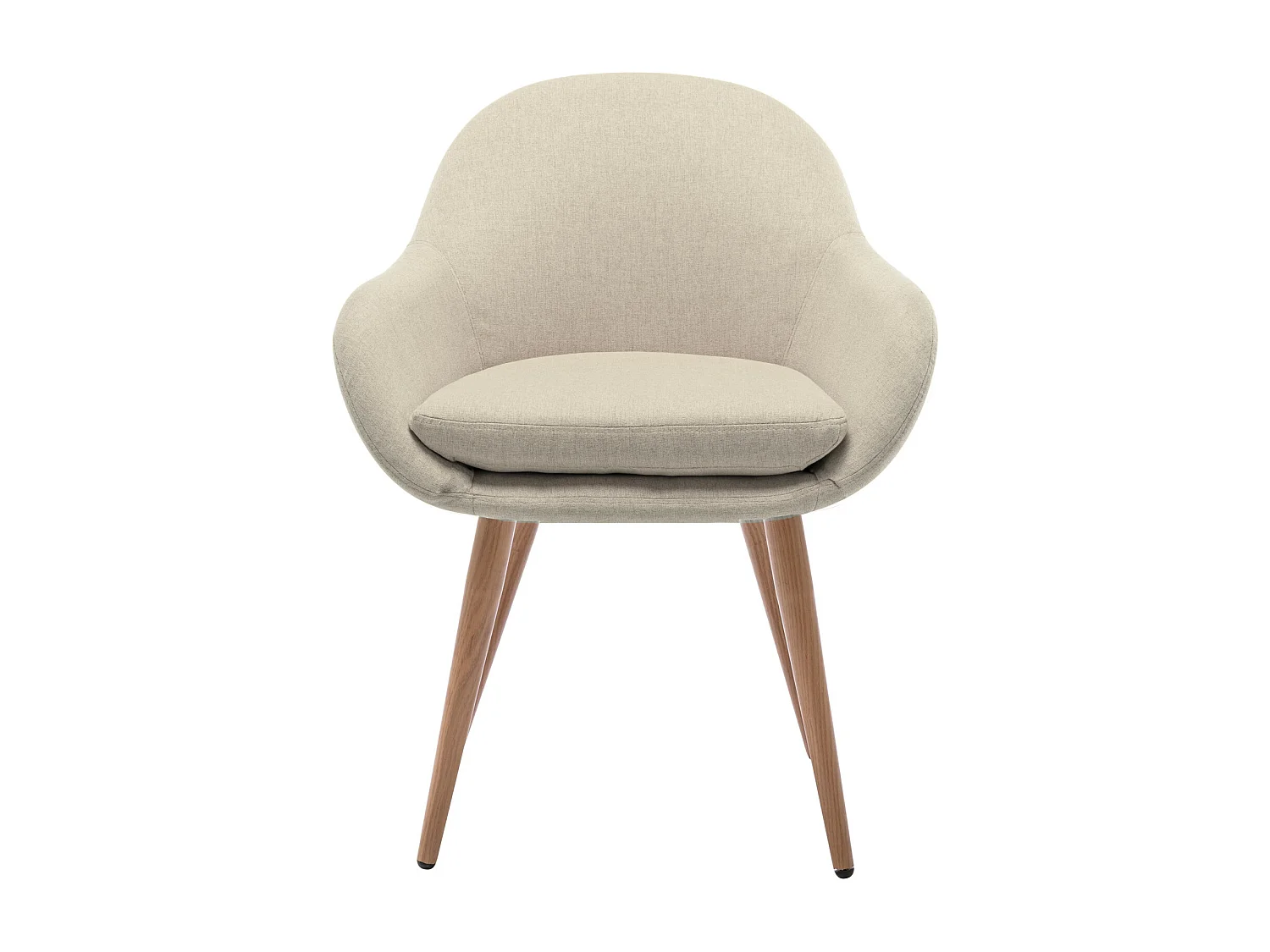 CANCUN-Sedia tessuto grigio gambe metallo effetto legno (x2)