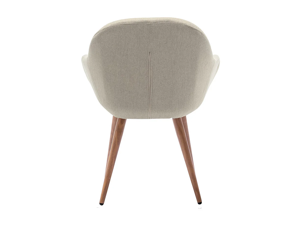 CANCUN-Sedia tessuto grigio gambe metallo effetto legno (x2)